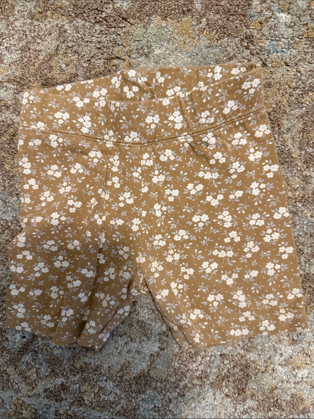 Jamie Kay Tan Floral Bike Shorts with Cream Blossoms